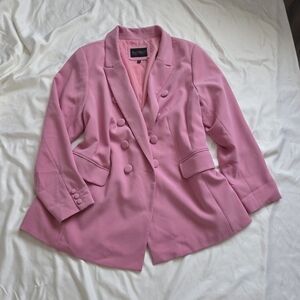 ELOQUII Barbiecore Pink Double Breasted Longline Blazer 22 Plus